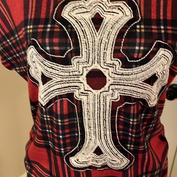 Cato plaid embellished top size medium - Picture 2 of 7
